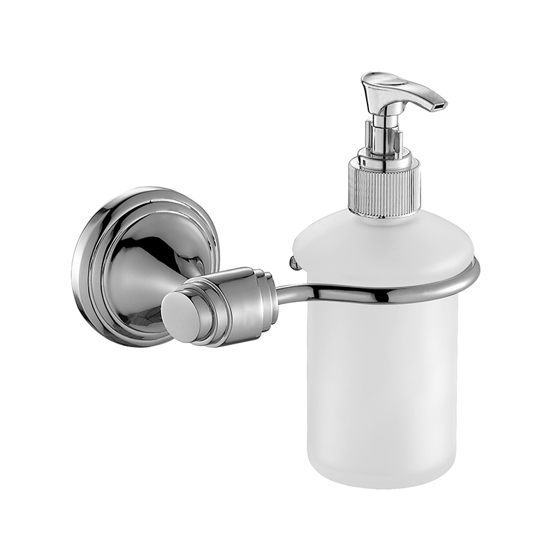 4212 ORB Wall Mount Soap Dispensator Cum SUS304 Steel Holder Frosted Glass Soap Lotion Dispensator Steel Bathroom Accessories