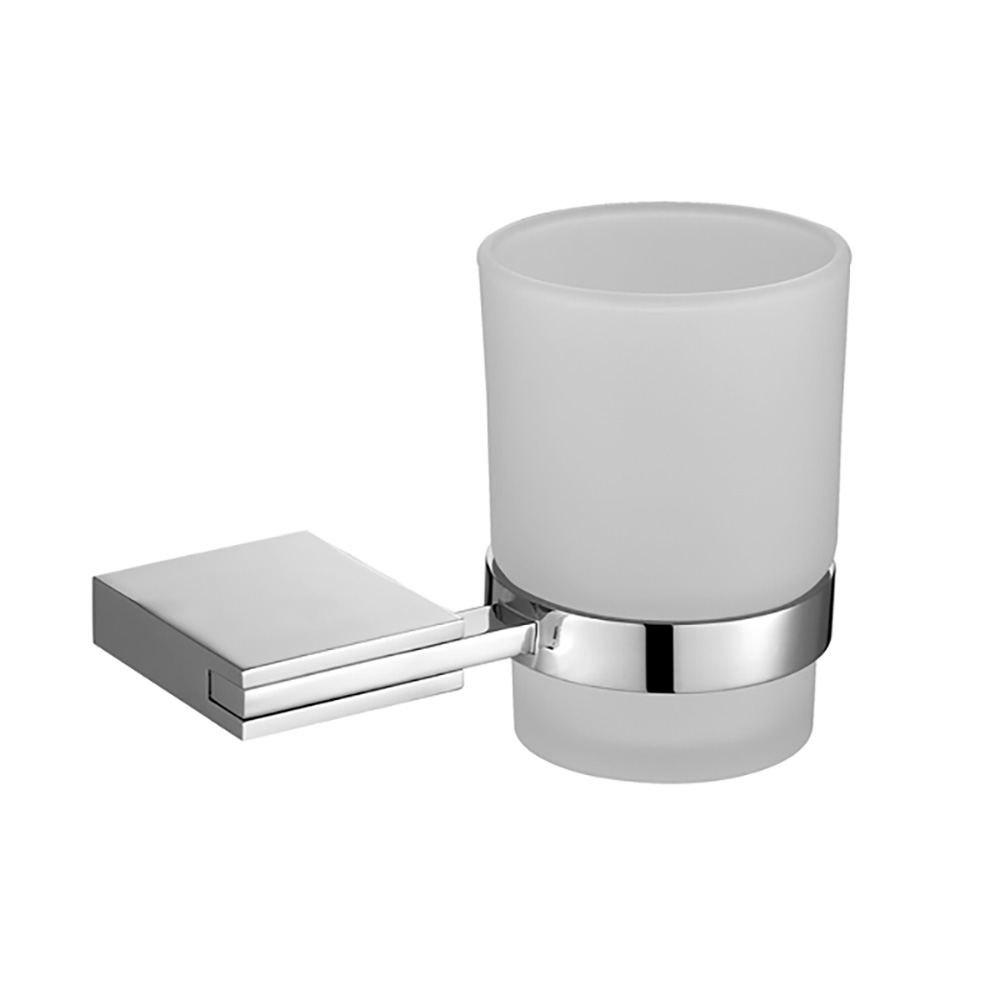 OJ-L8606J Quadratus Toothbrush Holder cum Frosted circum vitreum Calicem pone Stannum Alloy Bathroom Accessories